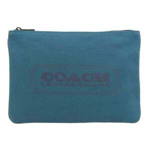COACH Canvas Logo Print Clutch Bag for Men, Green, C7948G (Second Bag, Men's)